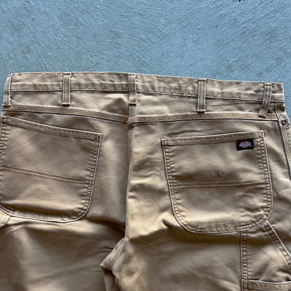 Vintage Dickies Flex Carpenter Pants Size 38x32 Tan Regular Fit Workwear - Picture 4 of 7